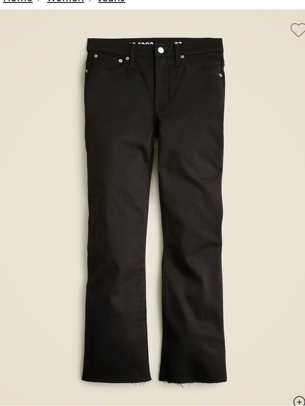 J. Crew Black Women's Jeans 9" demi-boot crop jean in Stay Black wash